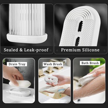 2 In 1 Travel Soap Case with Silicone Brush
