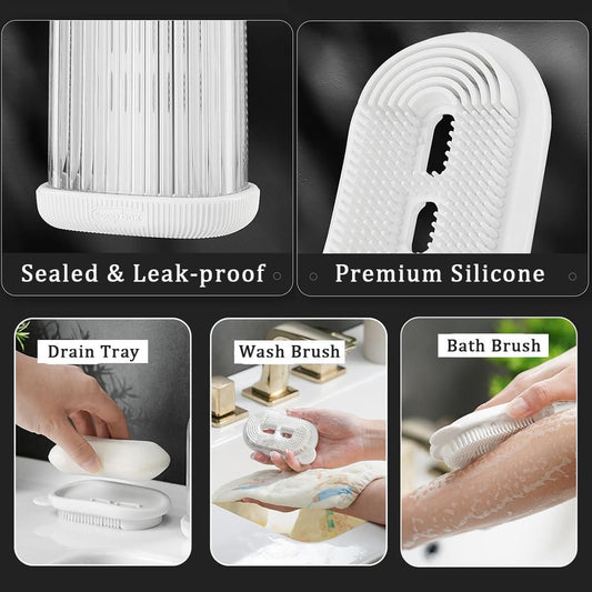 2 In 1 Travel Soap Case with Silicone Brush