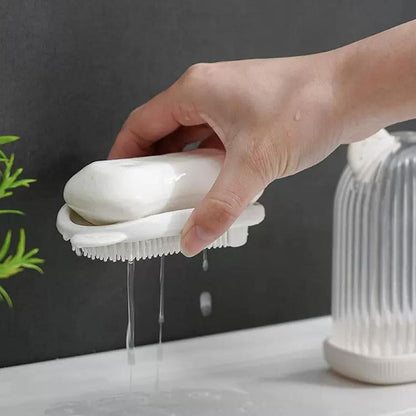 2 In 1 Travel Soap Case with Silicone Brush