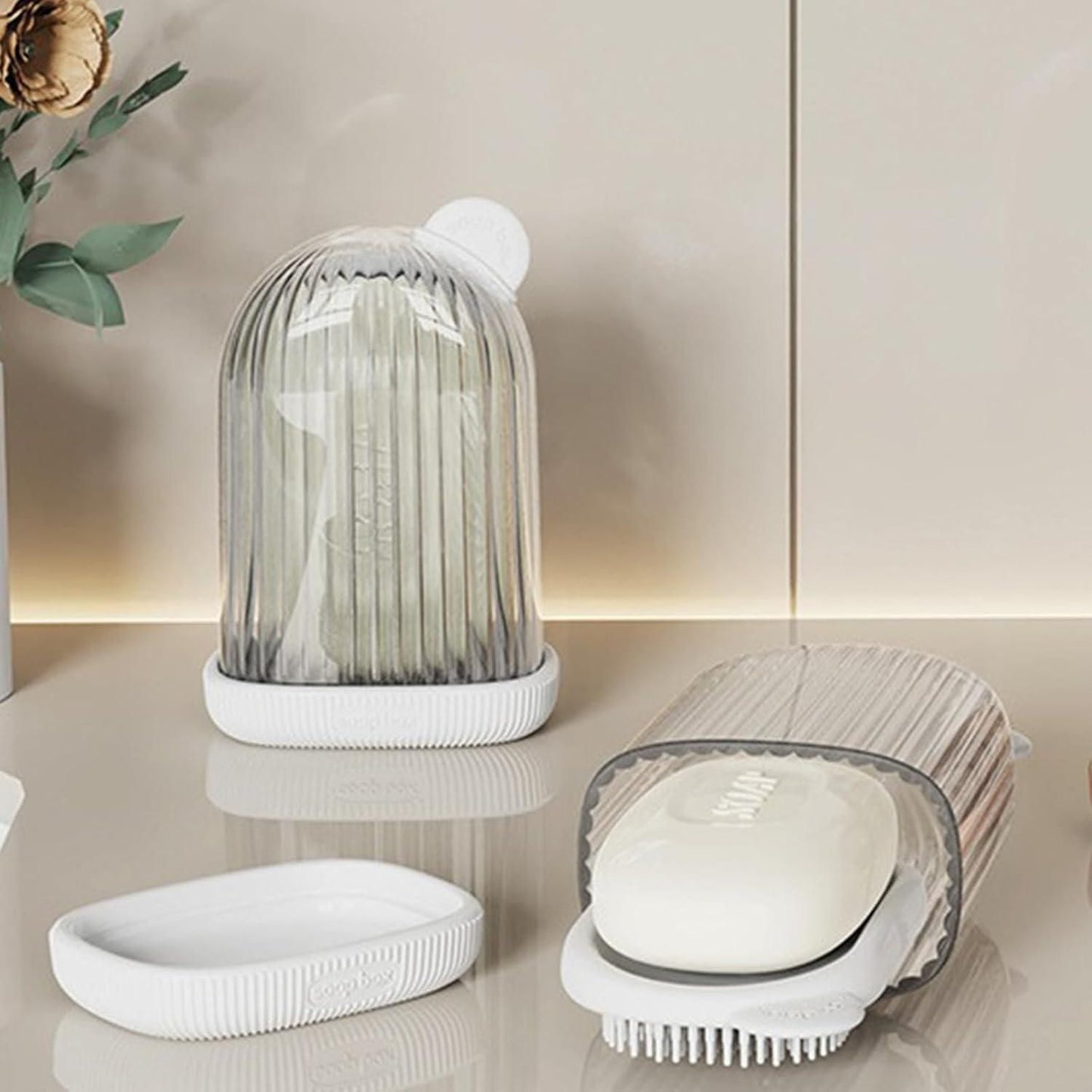 2 In 1 Travel Soap Case with Silicone Brush